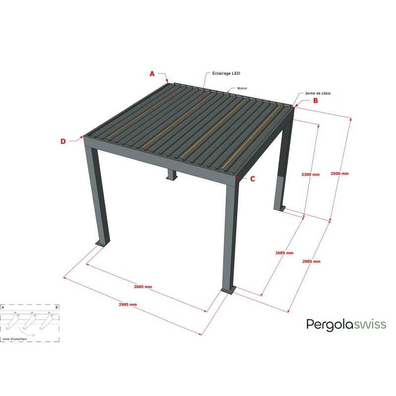 Plan 3x3m - Anthracite/Bicolore