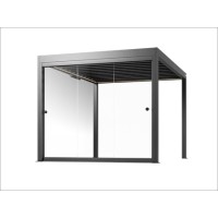 Paroi vitrée - Vitrage coulissant sans cadre